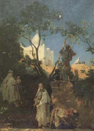 Gustave Guillaumet Ain Kerma (source du figuier) smala de Tiaret en Algerie (mk32) Norge oil painting art